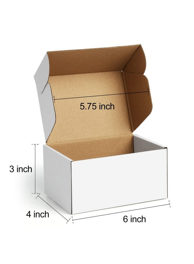 Poever Shipping Boxes 6X4X3 Inches Small Mailing Boxes 25 Pack White Cardboard Corrugated Box Mailers - Image 2