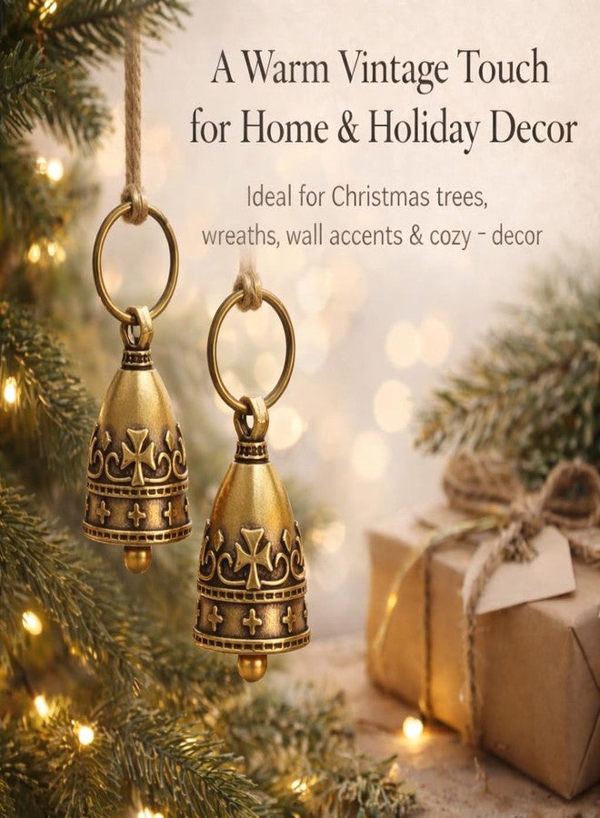 kcrygogo 10PCS Handmade Brass Bells with Jute Twine, Rustic Decorative Small Bells for Crafts, Wreaths, Gift Wrapping, Christmas Decor, Wedding and Church Decorations - Image 5