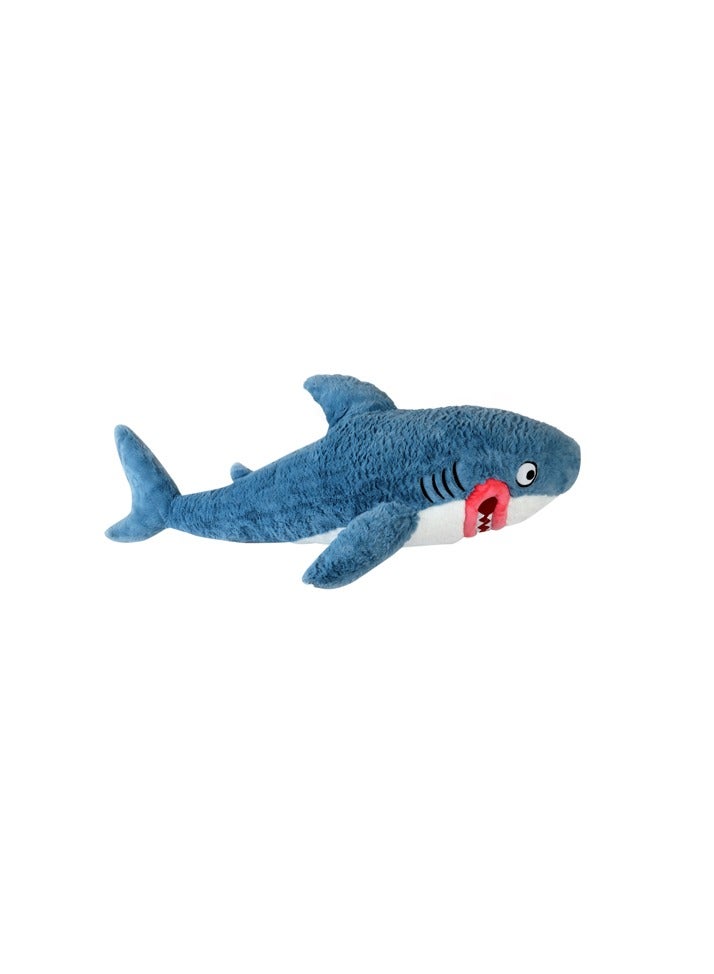 Magnolia Lipstick Shark: A soft pillow that adds a touch of fun to your children's room! Features a gray color and a size of 100 cm  - Image 3