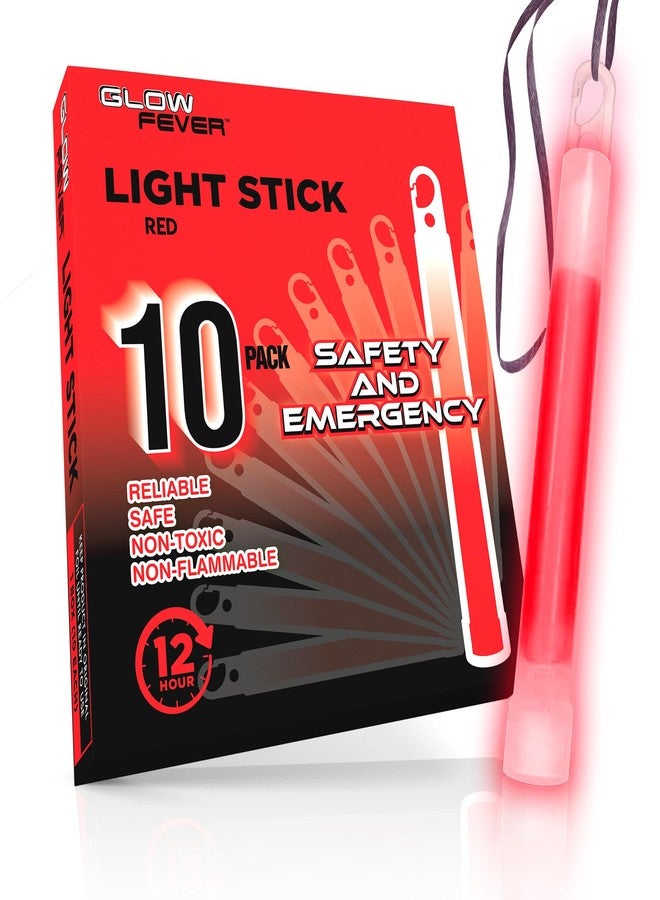 Glow Fever Emergency Safety Military Grade Glow Sticks; 10pcs, 6" Ultra Bright Glow Sticks with 12 Hours Duration. Great for Hiking, Party, Camping, Blackouts, Hurricane and Survival Kits (Red) - Image 3