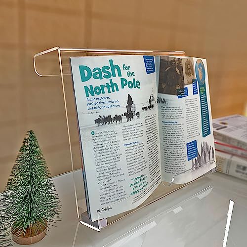 Qsxou Treadmill Tablet Holder, Exercise Bike Reading Stand,Acrylic Book Holder, Clear Acrylic Stand for Tablet, Magazines and Books（8.5 x 9.5 x 3.3 Inches） - Image 2
