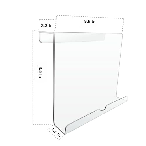 Qsxou Treadmill Tablet Holder, Exercise Bike Reading Stand,Acrylic Book Holder, Clear Acrylic Stand for Tablet, Magazines and Books（8.5 x 9.5 x 3.3 Inches） - Image 4