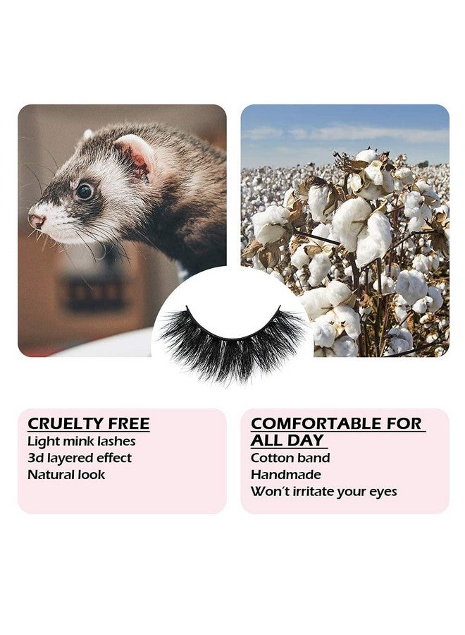 Arison Lashes 3D Mink Lashes False Fake Eyelashes Wispy Strips Silk Reusable Handmade Real Long Fur Soft Dramatic Natural Look 1 Pair Package for Women Makeup (D008) - Image 5