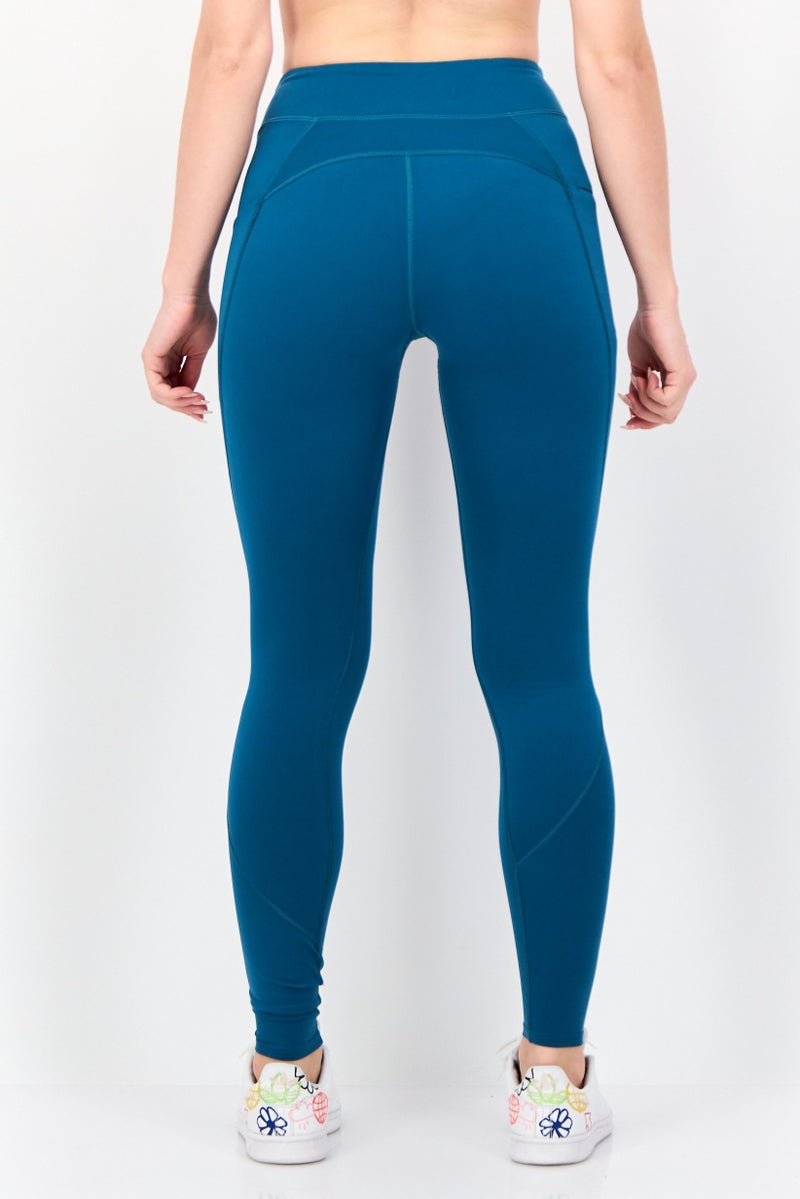 Hoka  leggings تدريب ملائمة للأداء للنساء، أخضر مزرق - Image 4