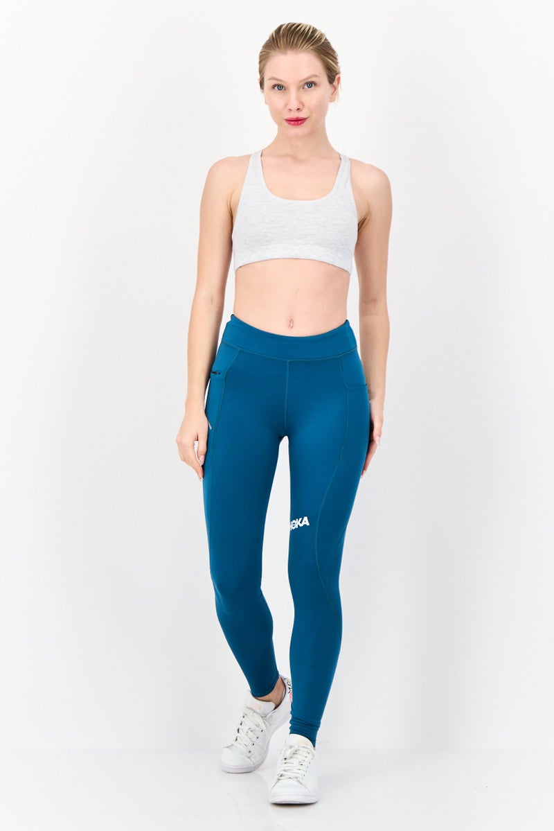 Hoka  leggings تدريب ملائمة للأداء للنساء، أخضر مزرق - Image 2