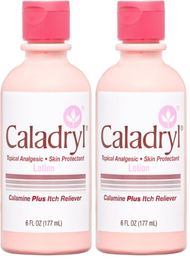 Caladryl Calamine Lotion by Caladryl,Skin Protectant plus Itch Relief,6 Fl Oz,(Pack of 2) - Image 1