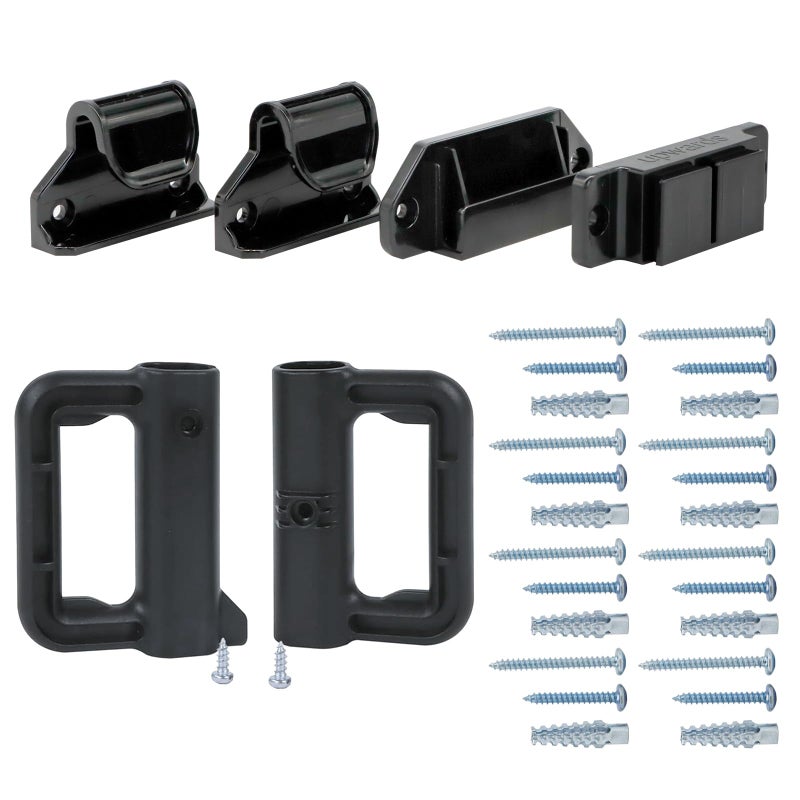Bingguz Retractable Baby Gate Hardware Replacement Parts Kit for Mesh Dog Gate Full Set Wall Mounting Accessories Brackets Screws and Anchors (Black) - Image 1