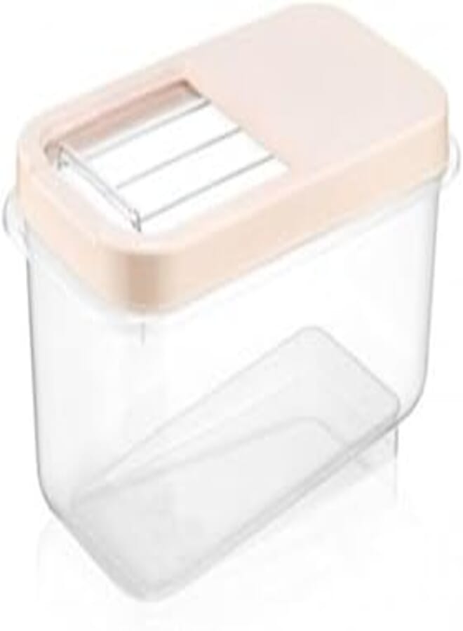 Dunya Slide Storage Container Box, With Clear Slide Lid For Easy Use,Can Storage seeds and legumes.Beige (5 L) 