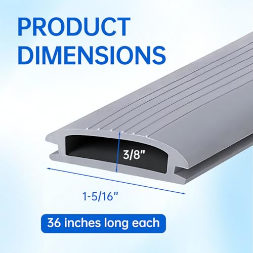 Thrseely 2 Pcs 36 Inch Vinyl Replacement Insert for Adjustable Height Aluminum Thresholds with Seals 1-5/16 x 3/8 Vinyl Replacement Insert for Front Under Door Weather Stripping Seal Exterior - Image 2