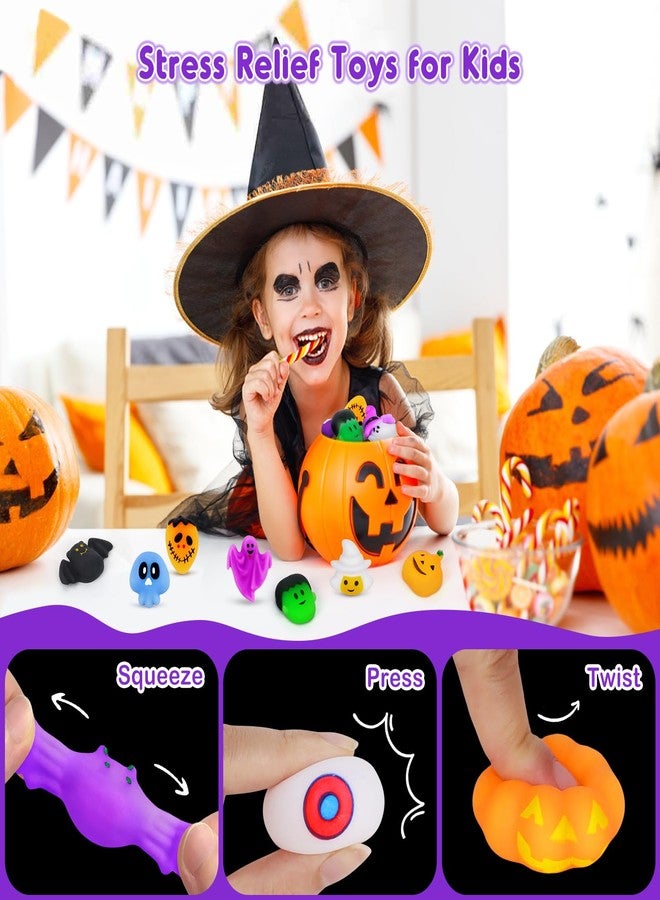 إنبيت مجموعة ألعاب موتشي سكويشيز للهالوين من إن بي إي تي، 36 قطعة، هدايا رائعة لحفلات الهالوين، ألعاب سكويشيز على شكل أشباح وعناكب، ألعاب زينة لتخفيف التوتر للأطفال - Image 4