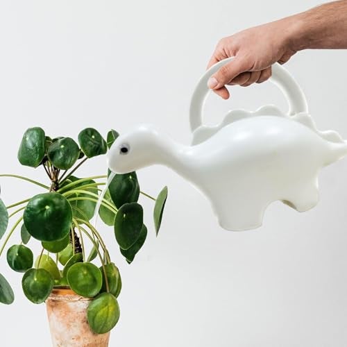 Go Hooked Plastic Dinosaur Shape 1 Liter Kids Watering Can for House Plants & Garden Plants Roar Some Gardening Dino Shaped Delight Garden Time Travel (Pack of 1, White, 1 Liter) - Image 2