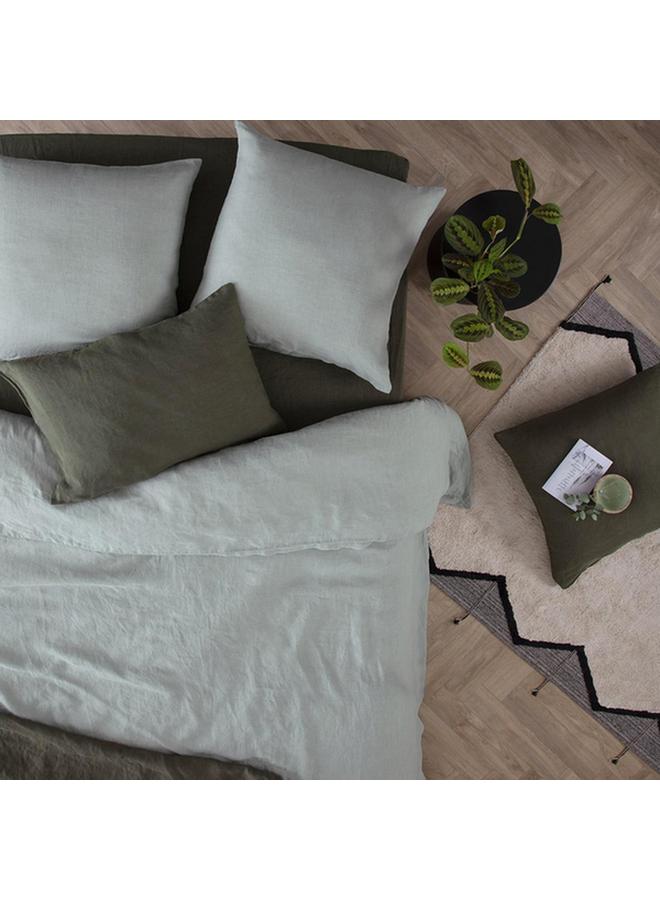 اتموسفيرا غطاء وسادة مربع من الكتان المغسول من ليناه، أخضر سيلادون، 65 × 65 سم، 185299K - Image 1