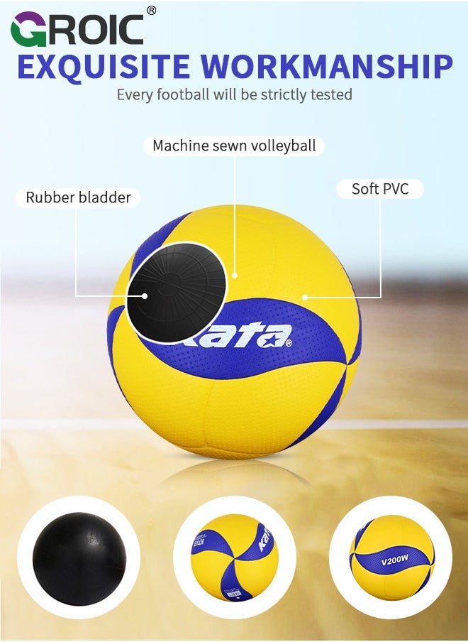 GROIC Volleyball Official Size 5, Volleyball Kit, Volleyballs, Soft Volleyball Beach Volleyball Pool Volleyball for Indoor Outdoor Beach, Training Equipment Volleyball Training, Competition, Gym  - Image 3