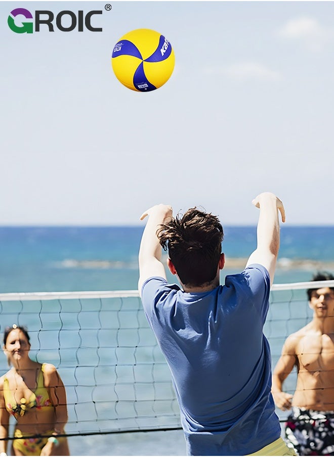 GROIC Volleyball Official Size 5, Volleyball Kit, Volleyballs, Soft Volleyball Beach Volleyball Pool Volleyball for Indoor Outdoor Beach, Training Equipment Volleyball Training, Competition, Gym  - Image 5
