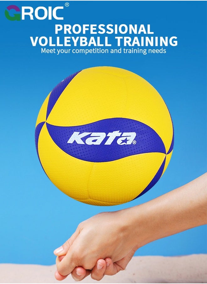 GROIC Volleyball Official Size 5, Volleyball Kit, Volleyballs, Soft Volleyball Beach Volleyball Pool Volleyball for Indoor Outdoor Beach, Training Equipment Volleyball Training, Competition, Gym  - Image 4