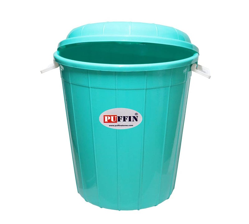 PUFFIN Multipurpose Plastic Storage Bucket Drum 100 LTR with Lid Red Pack of 2 - Image 2