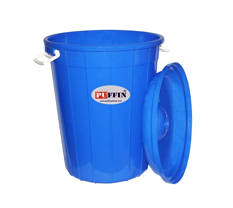 PUFFIN Multipurpose Plastic Storage Bucket Drum 100 LTR with Lid Red Pack of 2 - Image 3
