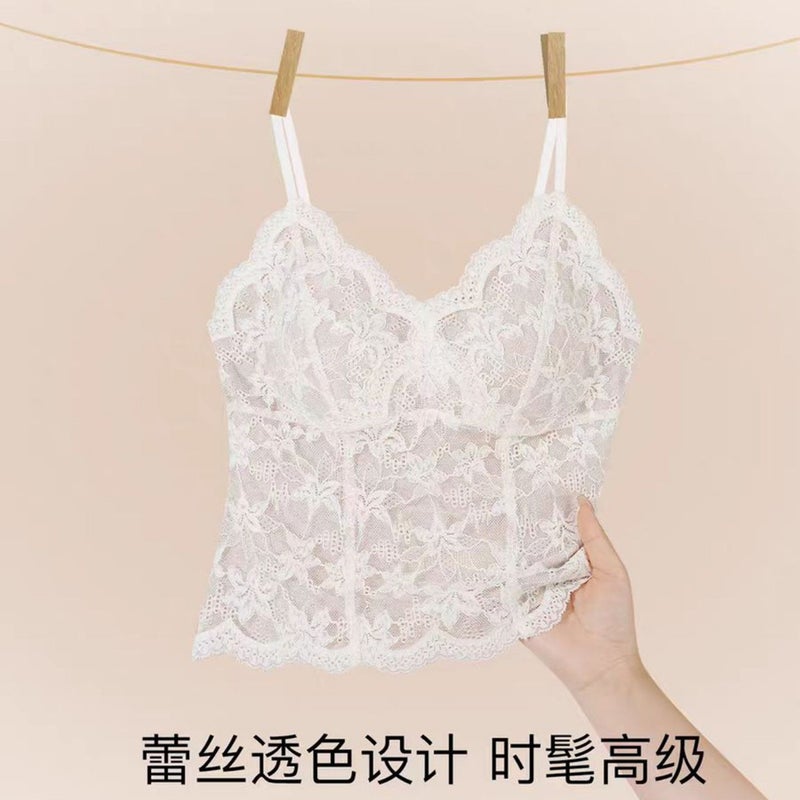 Lace Trim Padded Bra Set for Women - Image 5
