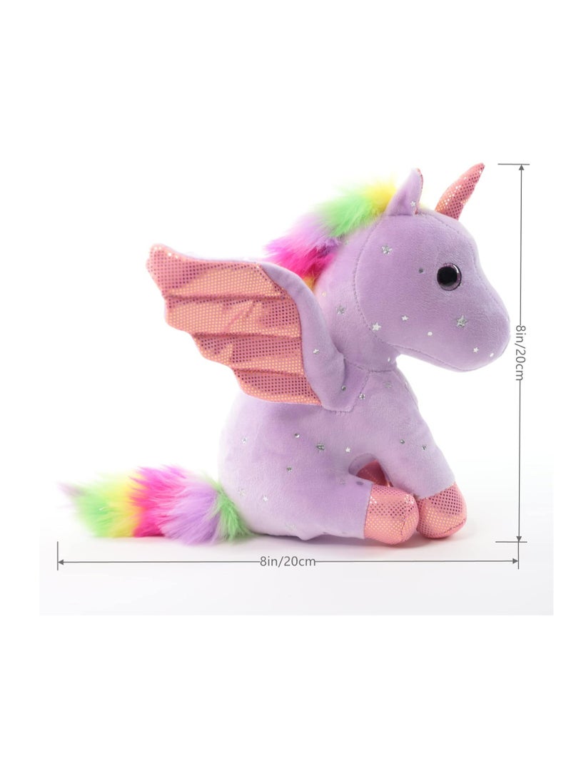 Unicorn Stuffed Animals 8 inch Cute Unicorn Gift Toys for Girls Unicorns Birthday Gifts Soft Plush Toys Set for Baby Toddler Girls Kids Decor