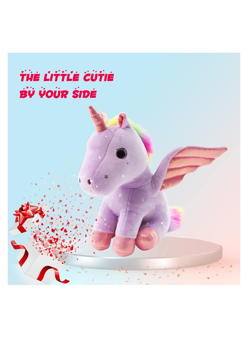 Unicorn Stuffed Animals 8 inch Cute Unicorn Gift Toys for Girls Unicorns Birthday Gifts Soft Plush Toys Set for Baby Toddler Girls Kids Decor