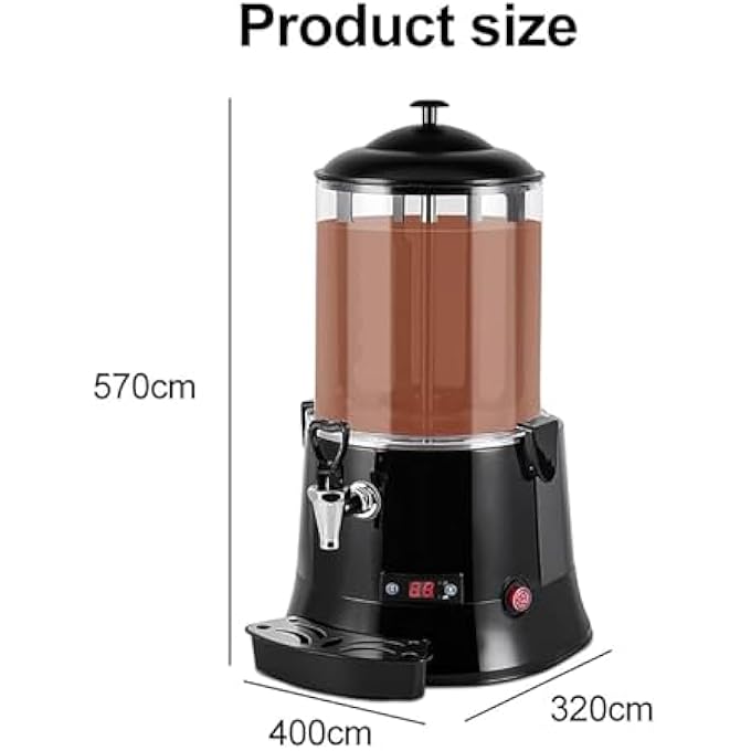 ريحني آلة صنع الشوكولاتة الساخنة، مذيب الشوكولاتة، 10 لتر، 5 لتر، التحكم في درجة الحرارة، 3085 درجة مئوية، لوحة عرض LED، زر لمس، سهلة التنظيف، للقهوة والحليب والشاي والعصير والشاي، 10 لتر - Image 3