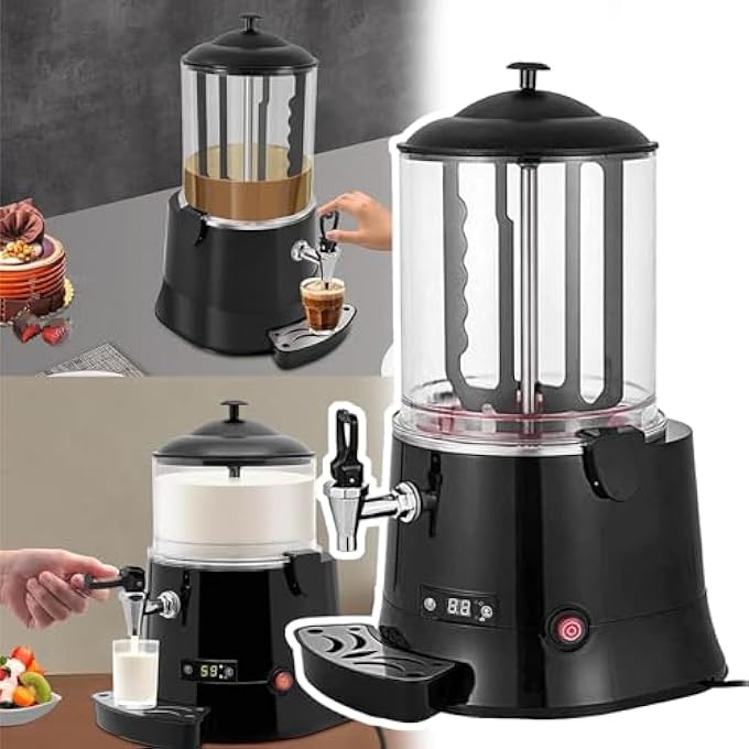 ريحني آلة صنع الشوكولاتة الساخنة، مذيب الشوكولاتة، 10 لتر، 5 لتر، التحكم في درجة الحرارة، 3085 درجة مئوية، لوحة عرض LED، زر لمس، سهلة التنظيف، للقهوة والحليب والشاي والعصير والشاي، 10 لتر - Image 1