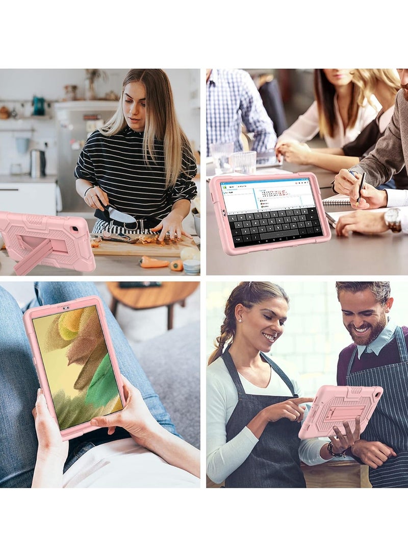 Arabest Samsung Galaxy Tab A7 Lite Case 8.7 inch 2021, 3-Layer Shockproof Rugged Protective Cover with Stand for Tab A7 Lite 8.7" Tablet SM-T220/T225 for Kids,ROSEGOLD - Image 2
