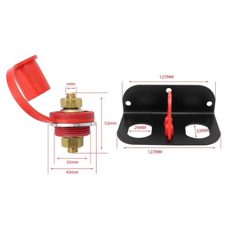 Remote Battery Terminal Car Charging Jump Post Base Extension Cable Set for Tractor Lawn Mower - Image 4