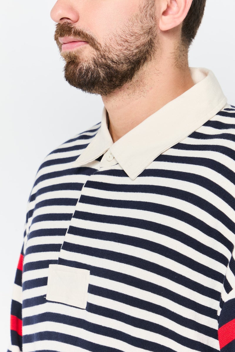 GANT Men Relaxed Fit Stripe Long Sleeve Sweater, Multicolor - Image 3