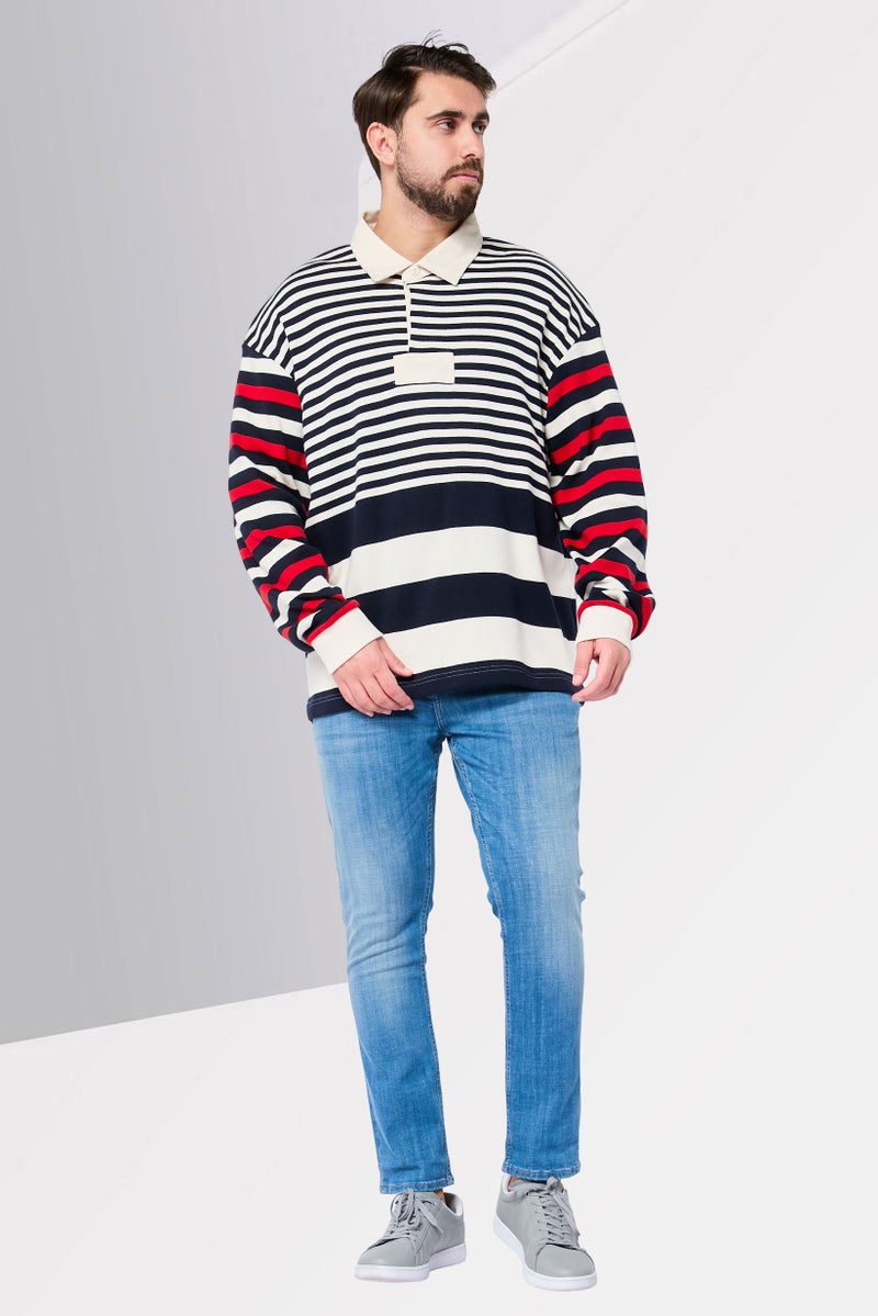 GANT Men Relaxed Fit Stripe Long Sleeve Sweater, Multicolor - Image 2