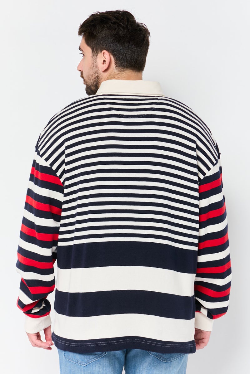 GANT Men Relaxed Fit Stripe Long Sleeve Sweater, Multicolor - Image 4