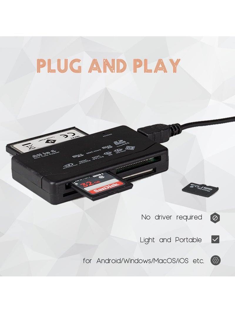 6 in 1 Memory Card Reader - Universal USB Card Reader for SD/Micro SD/CF/XD/MS Pro/M2 Card