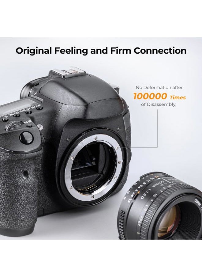K&F Concept Lens Mount Adapter Compatible for Nikon Nikkor F/AF AI AI-S Lens to Canon EOS EF EF-S Mount Cameras  - Image 2
