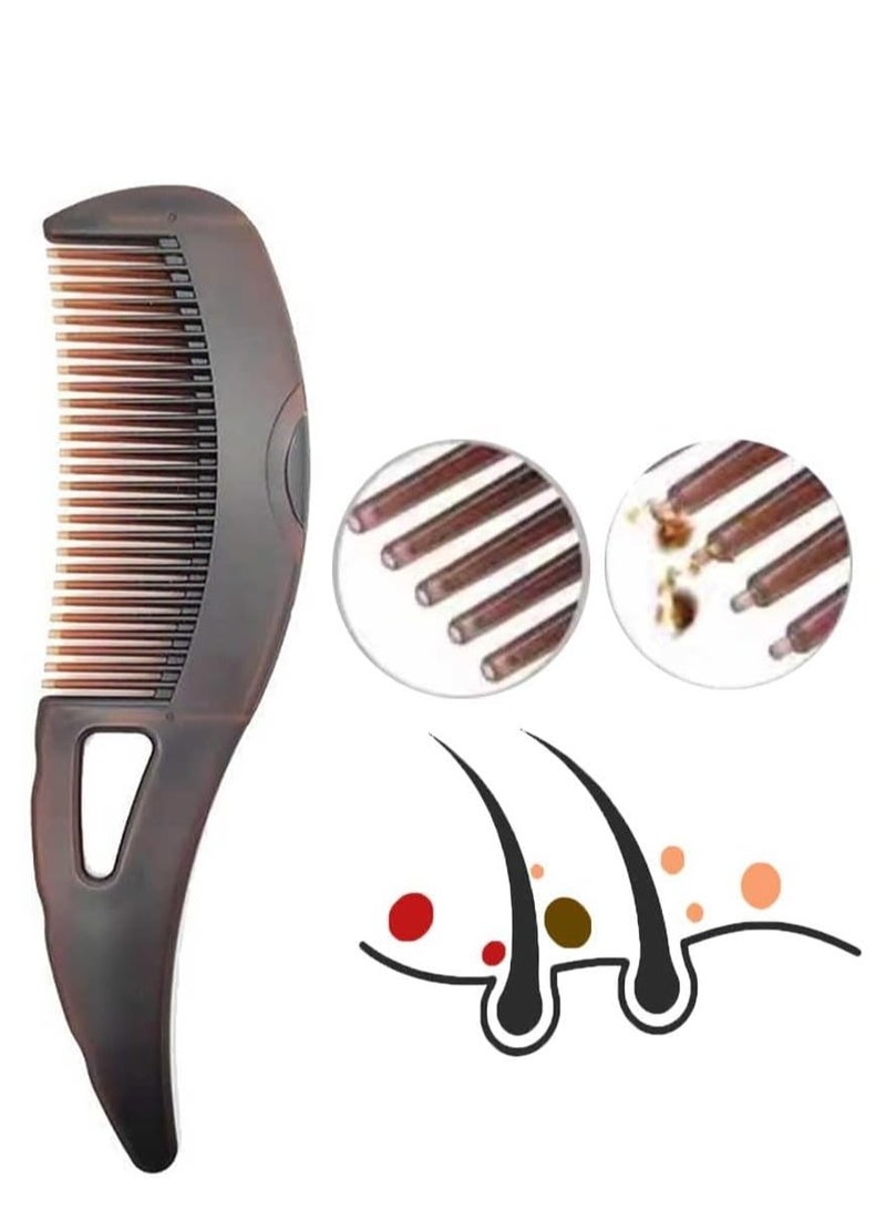 Press On Cleaning Comb to Remove Dandruff Flakes, Hollow Tooth Hairbrush for Scalp Massage/Refreshing and Dirt Removal, Reduce Scalp Itching/Oil, Scalp Care Comb with Skin Scraping Handle Unisex - Image 1