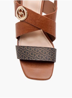 Celeste Women's Monogram Print Sandals with Block Heels  - Image 4