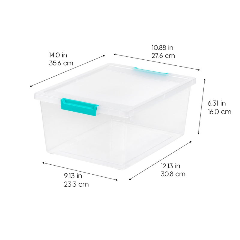 IRIS USA 12 Qt. Plastic Storage Bins Containers with Lids, 4 Pack, Sensory Bin, Craft Storage, Craft Organizers and Storage, Organizing Container for Home, Office and School Supplies, Stackable, Clear - Image 4