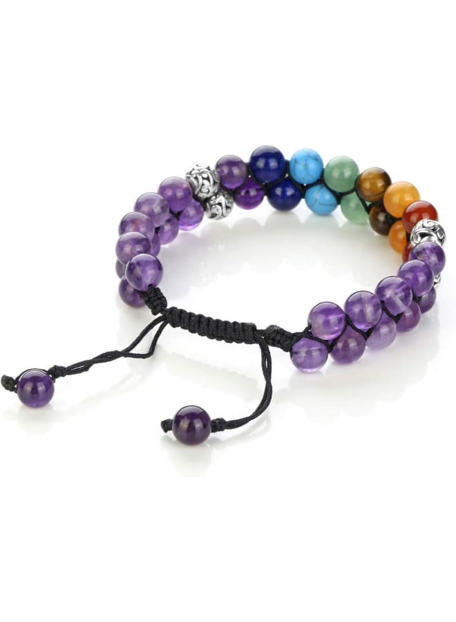 Top Plaza Bead Chakra Bracelet 7 Chakras Healing Crystals Bracelet Yoga Stone Beads Bracelets Meditation Relax Anxiety Bangle for Womens Mens, 8.5 inches, Stone  - Image 5