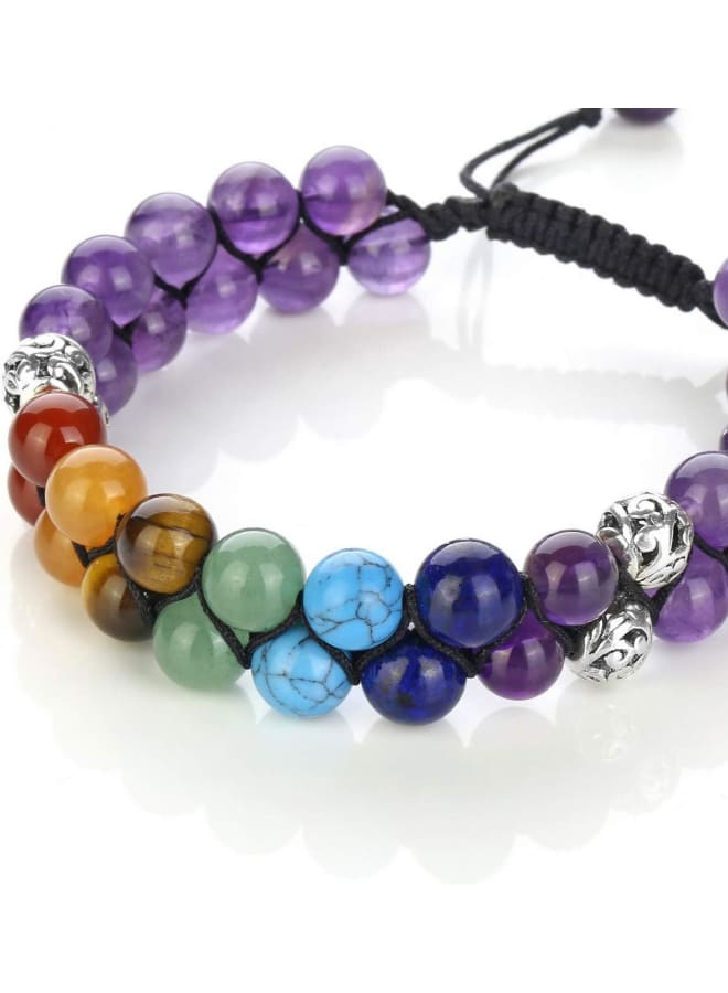 Top Plaza Bead Chakra Bracelet 7 Chakras Healing Crystals Bracelet Yoga Stone Beads Bracelets Meditation Relax Anxiety Bangle for Womens Mens, 8.5 inches, Stone  - Image 4
