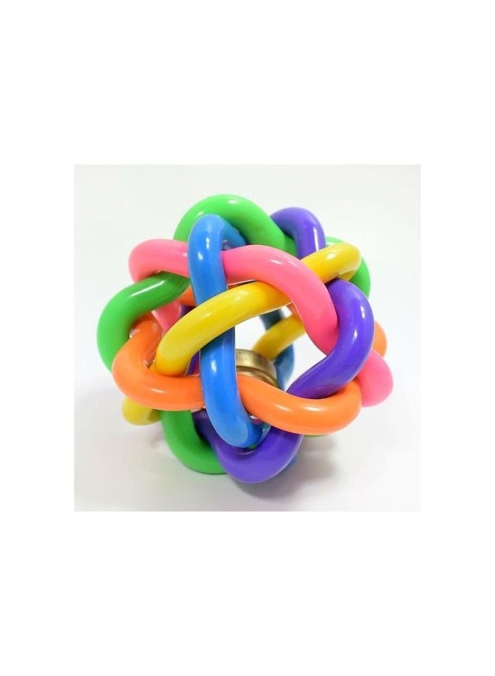 عضاضة مطاطية قوية، ألوان مع جرس بالداخل (كرة واحدة ) (الحجم: كبير )