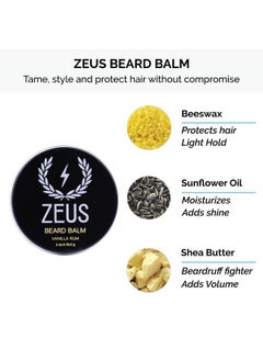 Zeus Everyday Beard Care Kit - Natural Beard Wash, Refined Beard Oil & Moisturizing Beard Balm - Made In Usa (Vanilla Rum)  - Image 4