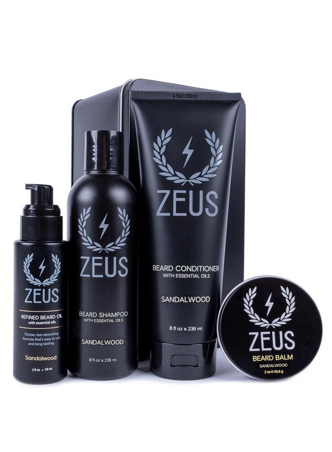 زيوس مجموعة العناية اليومية باللحية - غسول طبيعي للحية وزيت لحية مكرر وبلسم مرطب للحية - صنع في الولايات المتحدة (روم الفانيليا) - Image 1