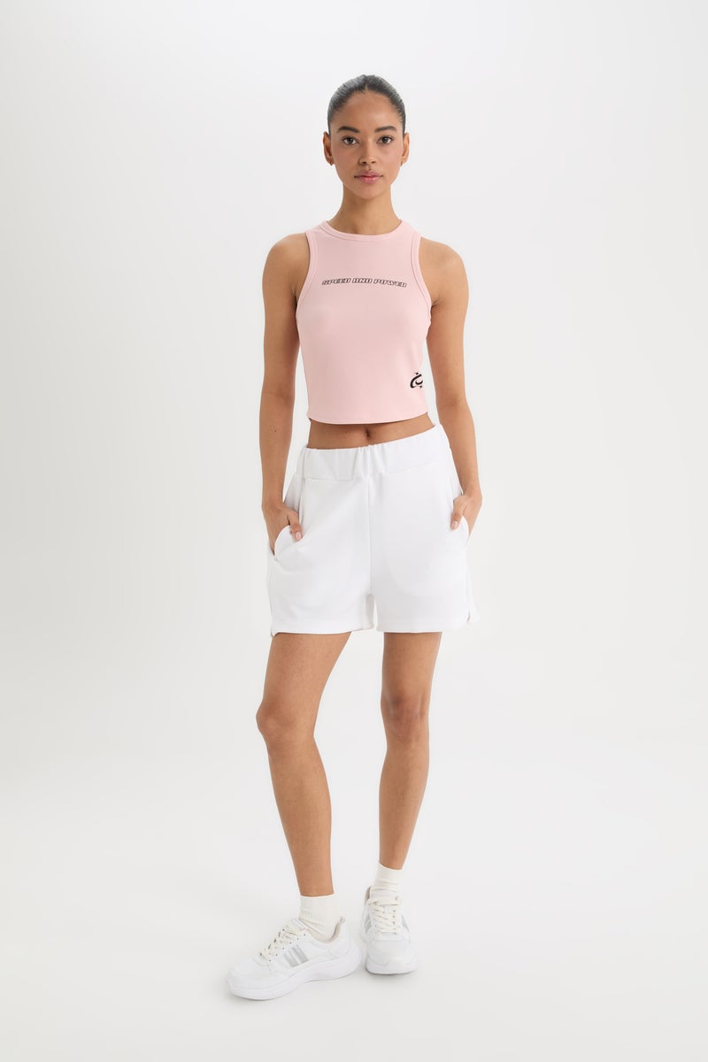 DeFacto Woman DeFactoFit Printed Crew Neck Sports Crop Tank Top  - Image 2