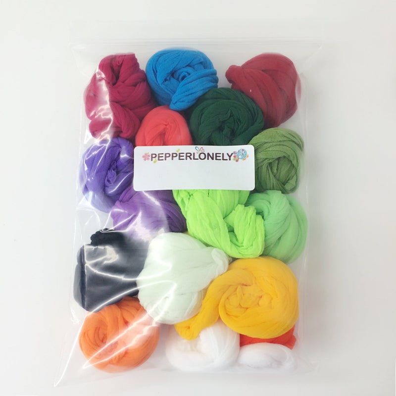 PEPPERLONELY 20 Colors Set (2.5M Each) Nylon Stocking Flower Fabric for Flowers Making - Image 4