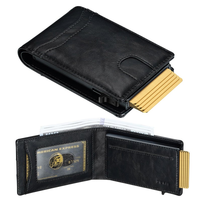 furid Card Wallet For Men Slim: Smart Rfid Minimalist Front Pocket Pop Up Wallet with ID Window - Stocking Stuffers Gifts Boxed for Husband Father at Birthday Anniversary - Image 1