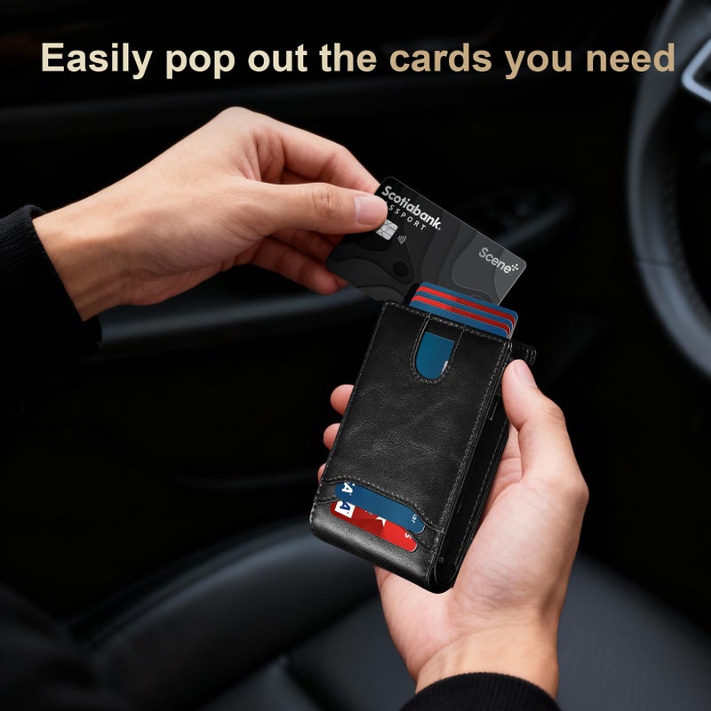 furid Card Wallet For Men Slim: Smart Rfid Minimalist Front Pocket Pop Up Wallet with ID Window - Stocking Stuffers Gifts Boxed for Husband Father at Birthday Anniversary - Image 2