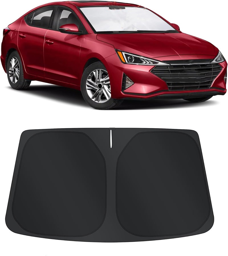 TINGLU - Sunshade for Hyundai Elantra 2017-2020 Accessories Windshield Window UV Protection with Steering Wheel Storage Bag - Image 1