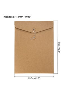 PATIKIL String File Folders 10 Pack A4 Size Document Letter Organizer Holder Filing Envelopes Jacket For Office, Brown  - Image 2