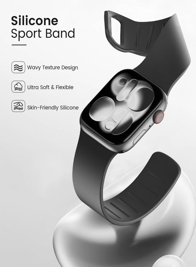 BandSmith Magnetic Silicone Band Compatible with Apple Watch Band 38mm 40mm 41mm 42mm 44mm 45mm 46mm 49mm Women Men, Soft Sport Waterproof Replacement Strap for iWatch Series 11 10 9 8 7 6 5 4 3 2 1 SE Ultra - Image 3