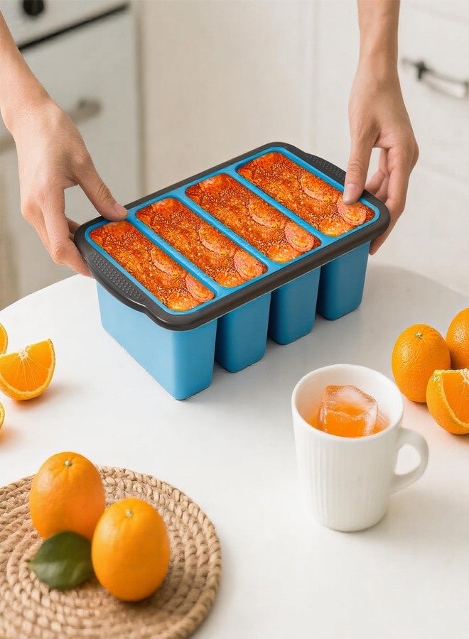 GORCI Ice Cube Tray For Freezer, 16 Large 1/2 Cub Cubes, Silicone Ice Trays For Freezer With Lid, Heavy-duty, Sturdy and Easy to Demold, Suitable for whisky, coffee, Herbs, Purees, 2-Pack - Image 3