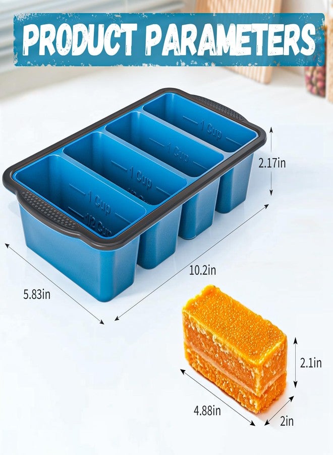 GORCI Ice Cube Tray For Freezer, 16 Large 1/2 Cub Cubes, Silicone Ice Trays For Freezer With Lid, Heavy-duty, Sturdy and Easy to Demold, Suitable for whisky, coffee, Herbs, Purees, 2-Pack - Image 5